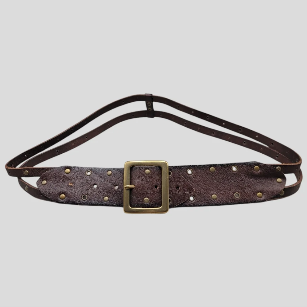 Michael Stars Belt Women's Medium Genuine Leather Grommets Studded Strappy Boho